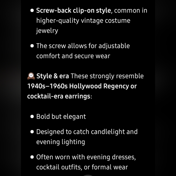 Vintage 50s Rich Amber Screw-back Drop Costume Jewelry Earrings - Picture 4 of 12